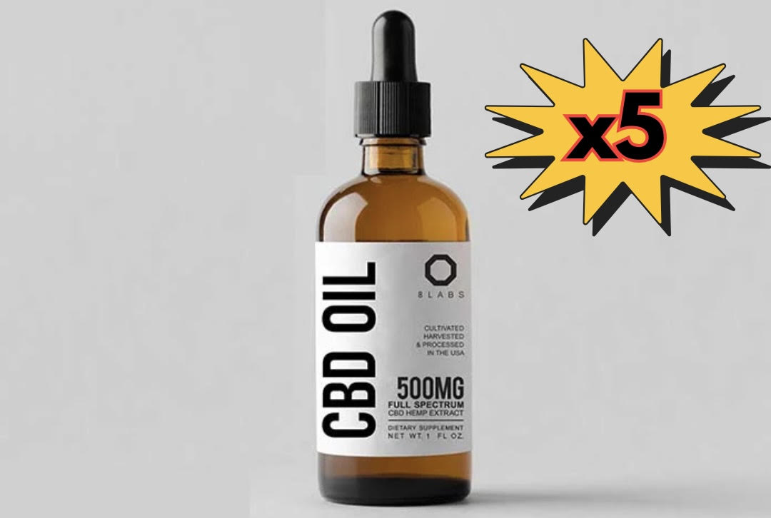 Full Spectrum Organic CBD Oil 500MG (Five Bottles)